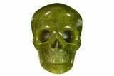 Realistic, Polished Jade (Nephrite) Skull #151136-1